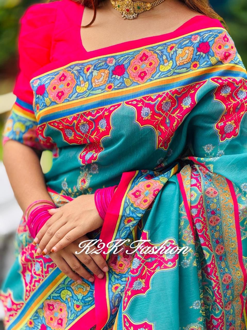 Soft Silk Digital Print Saree