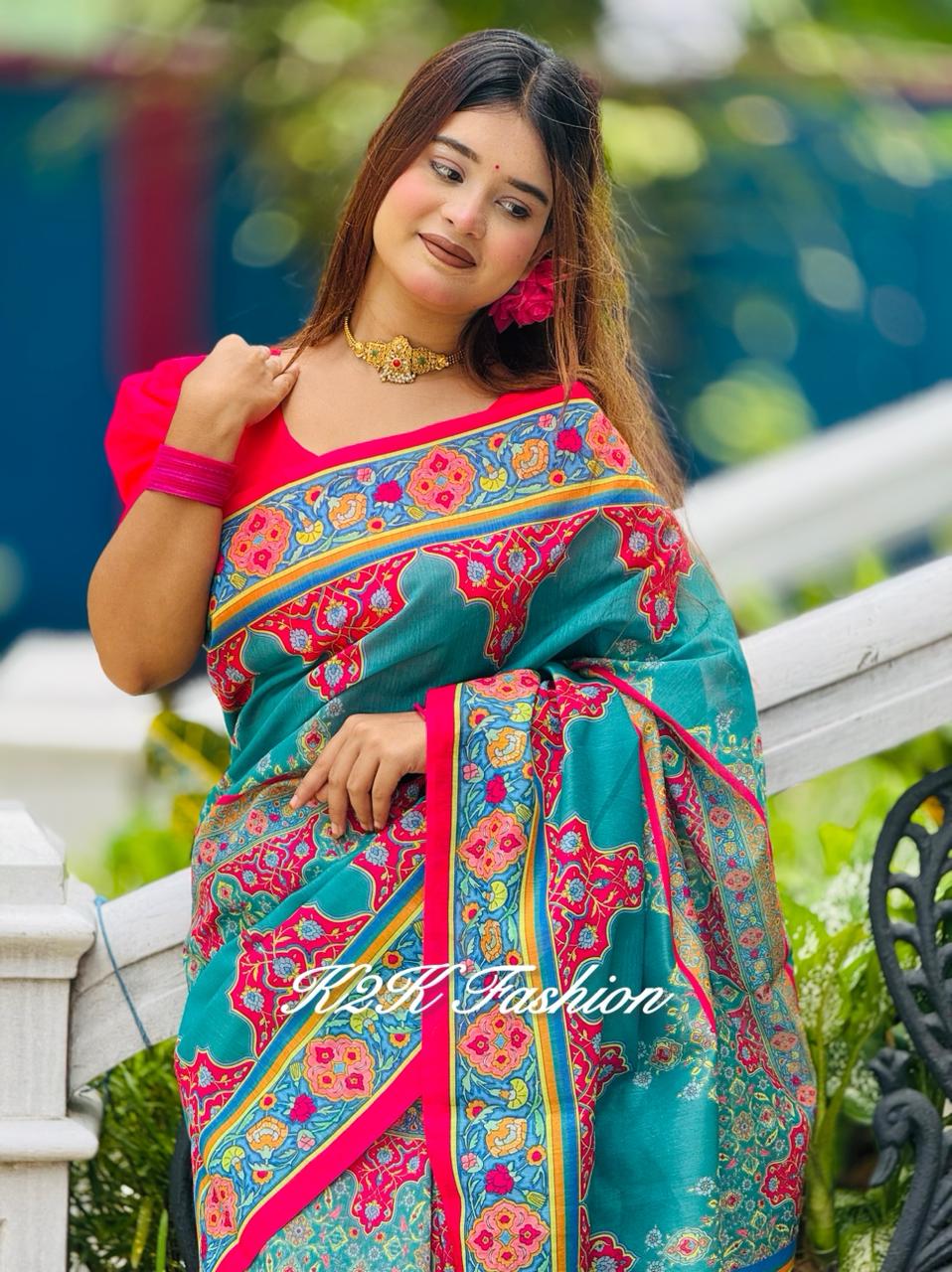 Soft Silk Digital Print Saree